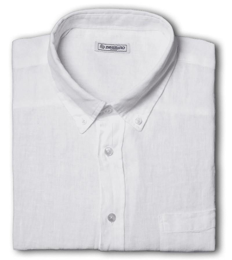 chemise en lin boutons et poche white