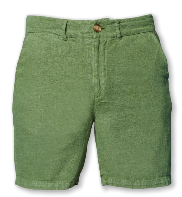 short en lin green