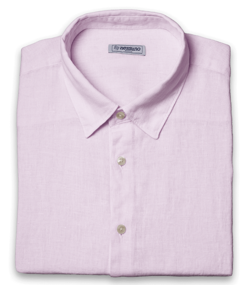 chemise en lin sans poche baby pink